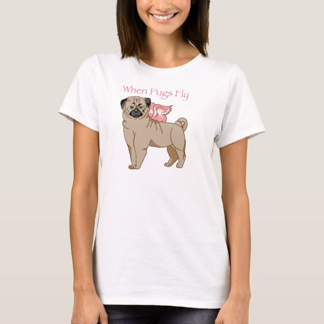 När mops flyger t-shirt (Framsida)