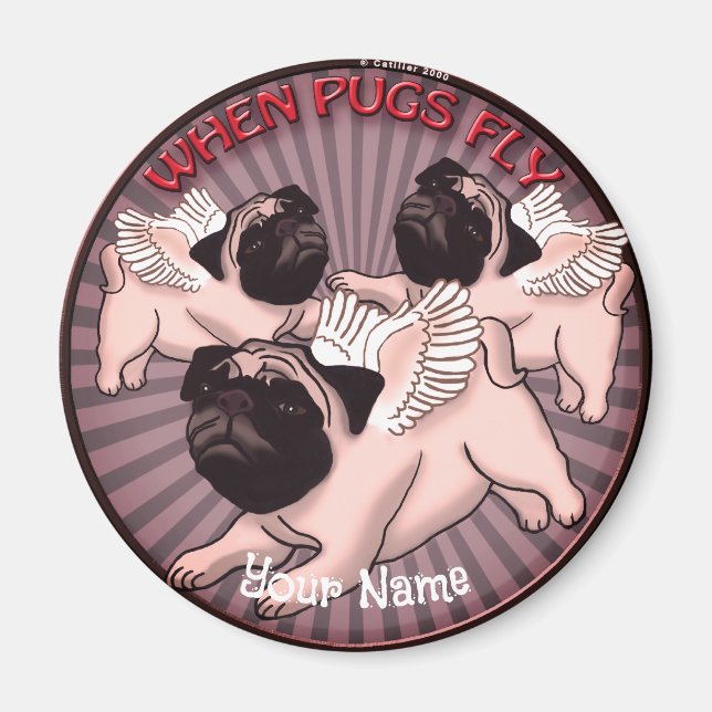 När Mopsar Flyger Magnet (Framsidan)