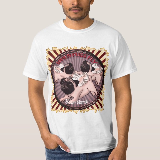 När Mopsar Flyger  T Shirt (Framsida)