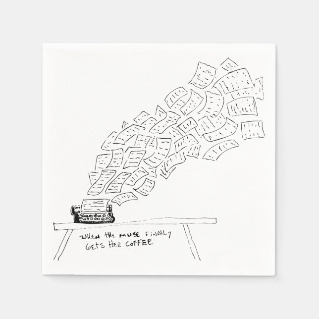 När musan äntligen får sitt kaffe pappersservett (Framsidan)