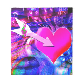 När musikpil riktade in sig på hjärtat anteckningsblock