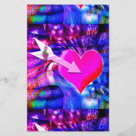 När musikpil riktade in sig på hjärtat brevpapper