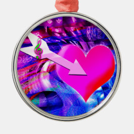 När musikpil riktade in sig på hjärtat julgransprydnad metall