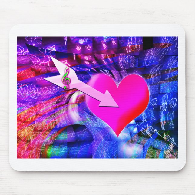 När musikpil riktade in sig på hjärtat musmatta (Framsidan)