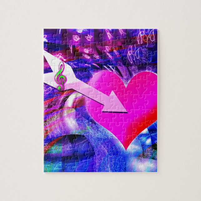 När musikpil riktade in sig på hjärtat pussel (Vertikal)