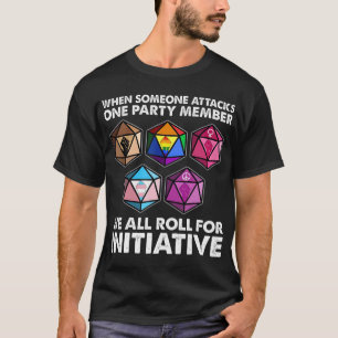 När någon attackerar en medlem i party så rulla t shirt