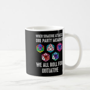 När någon attackerar en Party-medlem D20 Dice Lgb Kaffemugg