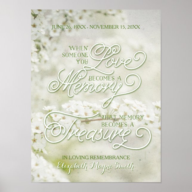 När någon du älskar blir ett dyrbart minne poster (Framsidan)