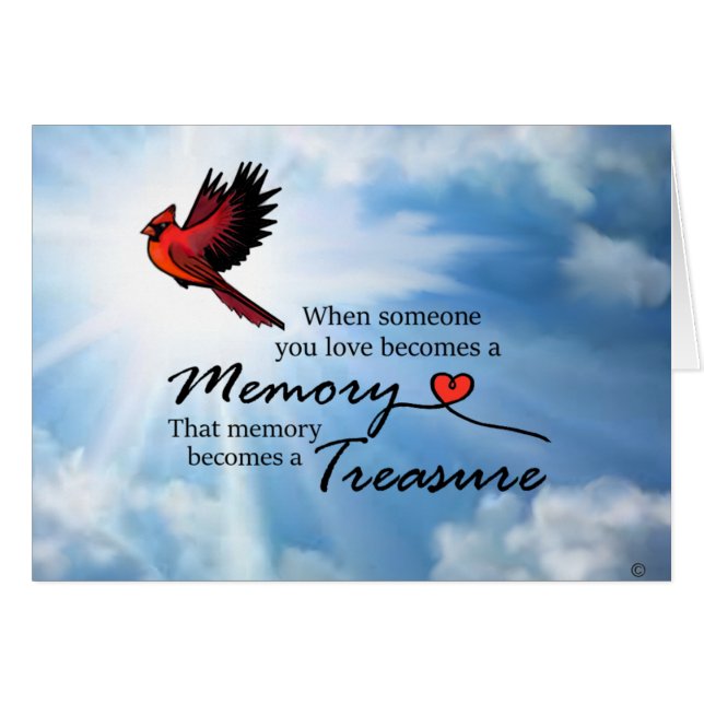När någon som du älskar, kardinalen hälsningskort (Framsidan Horizontal)
