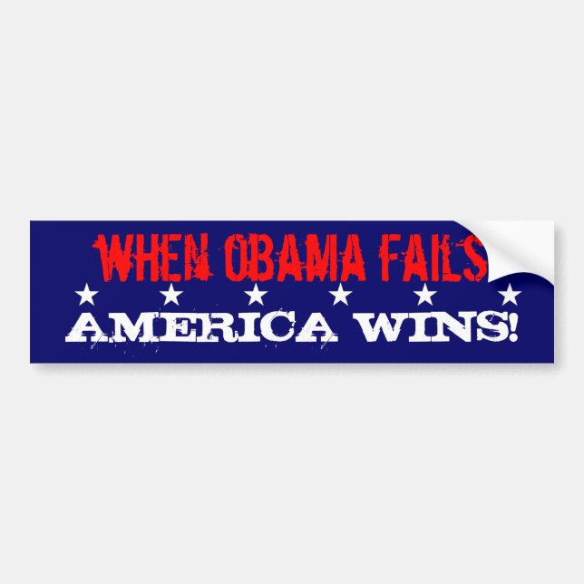 När Obama misslyckas, vinner Amerika! Bildekal (Framsidan)