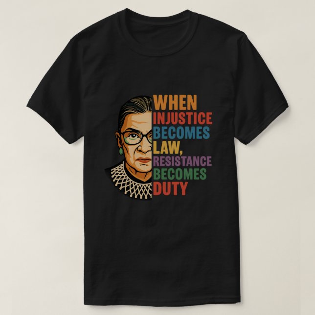 När orättvisa blir lag blir motstånd plikt t shirt (Design framsida)