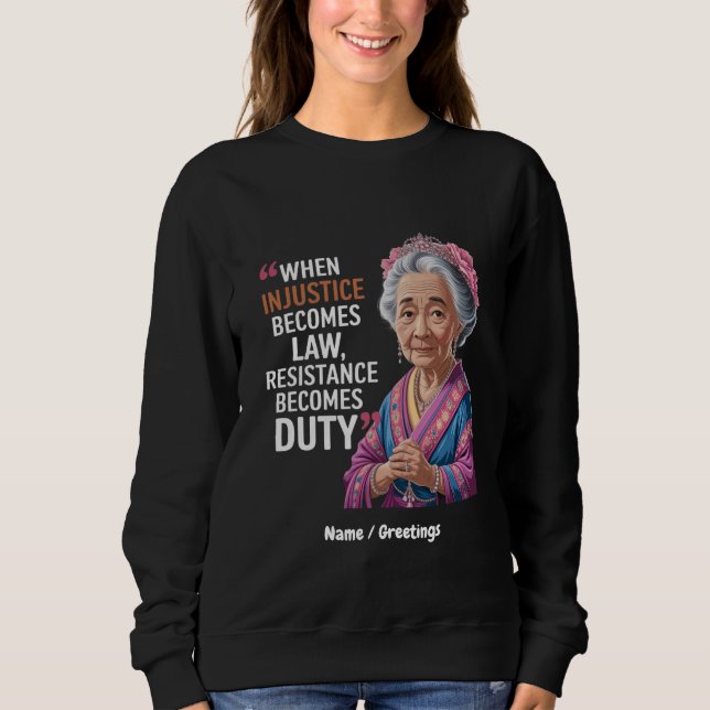 När orättvisa blir till lagmotstånd blir en skyldi t shirt (Framsida)