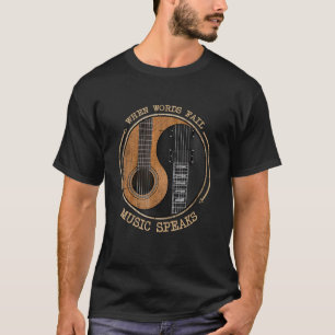 När Ord Misslyckas musikhögtalare Ying Yang Guitar T Shirt