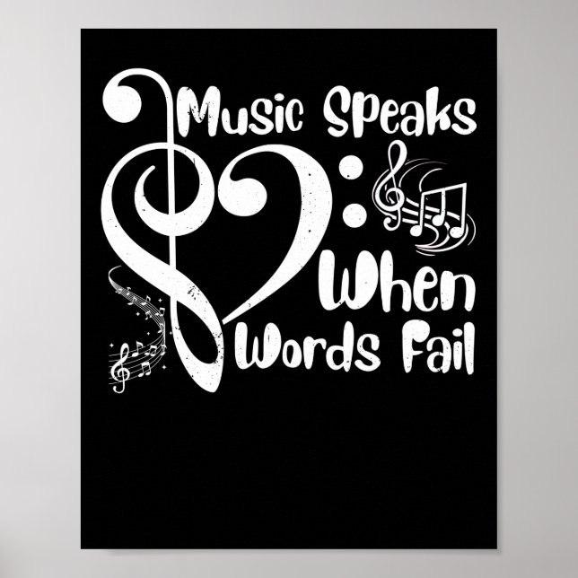 När Ord Misslyckas musikhögtalarsymbolen Musik not Poster (Framsidan)