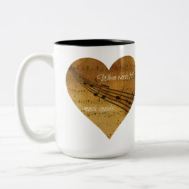 När ordkuggningen, musik talar notbladhjärta Två-Tonad mugg