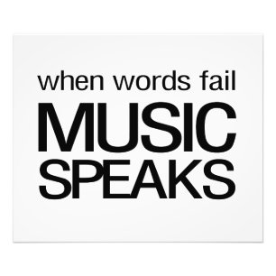 När ordkuggningmusik talar fototryck
