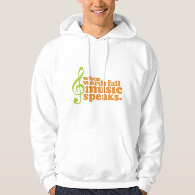 När ordkuggningmusik talar sweatshirt (Framsida)