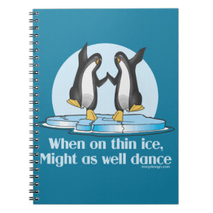 När på rolig design för tunna ispingvin anteckningsbok