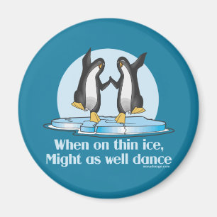 När på rolig design för tunna ispingvin magnet