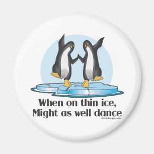 När på rolig design för tunna ispingvin magnet