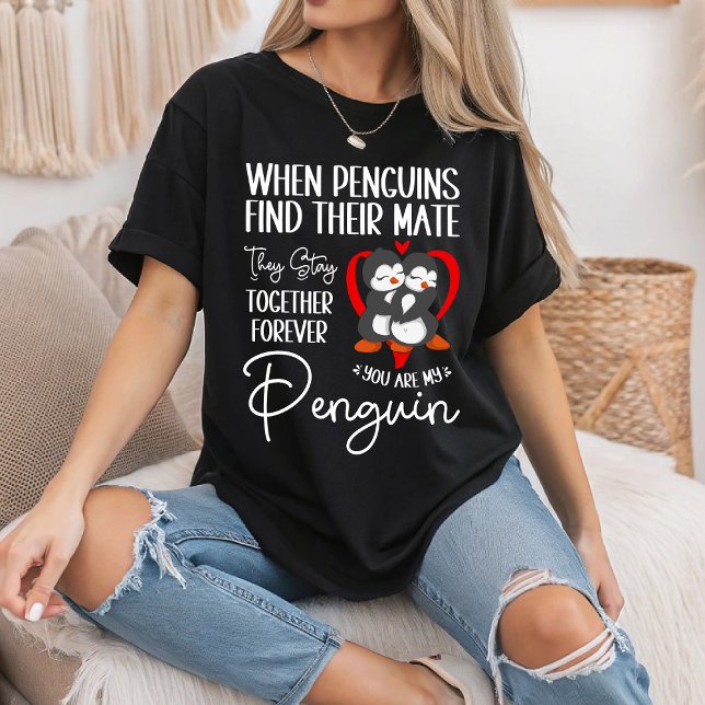 När pingviner hittar sin partner stannar de tillsa t shirt (Skapare uppladdad)