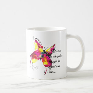 När precis han tänkte, hans värld var över… kaffemugg