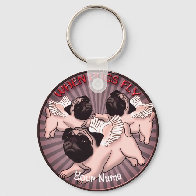 När Pugs Fly Nyckelring (Framsida)