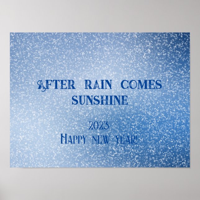 När regnet kommer solsken poster önskemål nytt år (Framsidan)