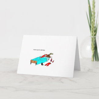 När Santa dricker ("renen") Helgkort