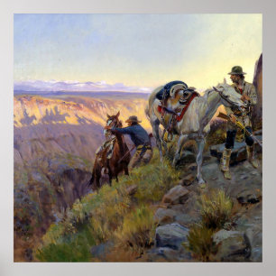 "När Shadows Hint Död" av Charles M Russell Poster