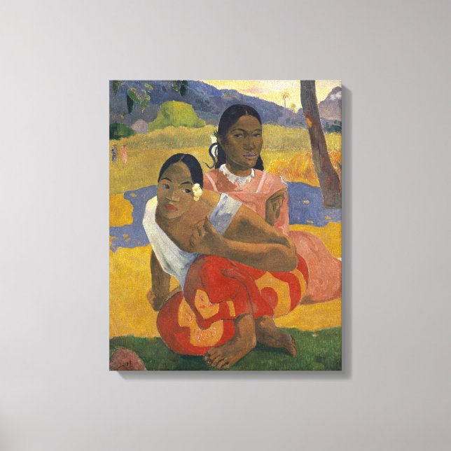 När ska du marry av Paul Gauguin? Canvastryck (Framsida)