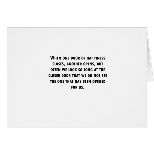 När slut för en dörr hälsningskort (Framsidan Horizontal)