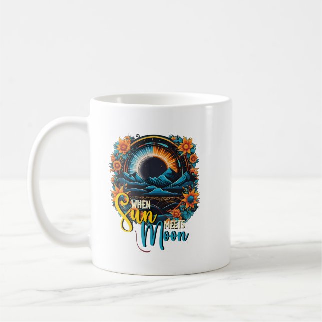 När Sol möts Måne, kelestialvibes, Eclipse Kaffemugg (Vänster)