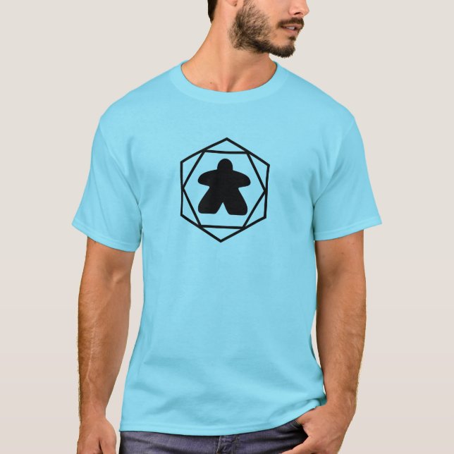 När som helst Meeple Black Art Manar Shirt T Shirt (Framsida)