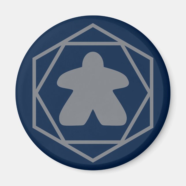 När som helst Meeple Grått Art Magnet (Framsidan)