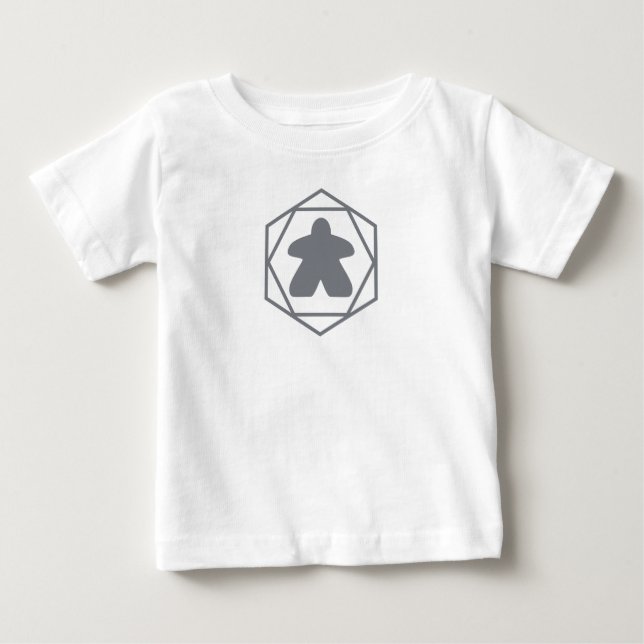 När som helst Meeple Grått Art Småbarn Shirt T Shirt (Framsida)