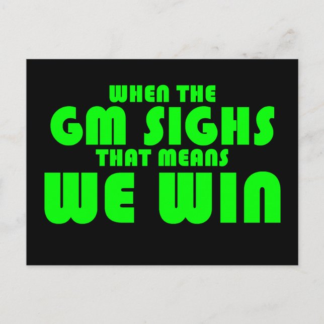 När spellledaren suckar vykort (Framsida)