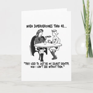 När superheroiner vrider 40 gratulationskort kort