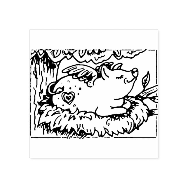 NÄR SVIN FLIR GÖR DE NESTS, SKÖR DE GRIS SOM FLYTE STÄMPEL (Tryck)