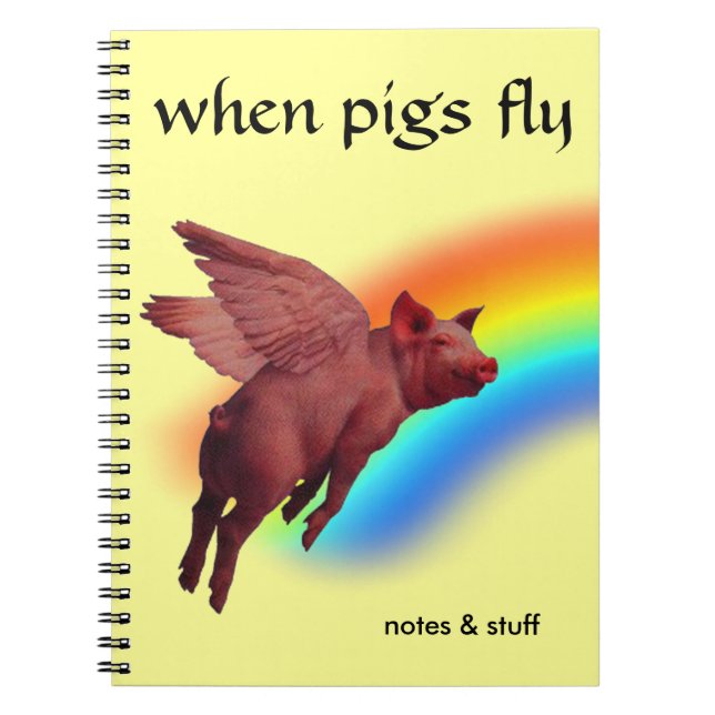 när svin flyger anteckningsbok (Framsidan)