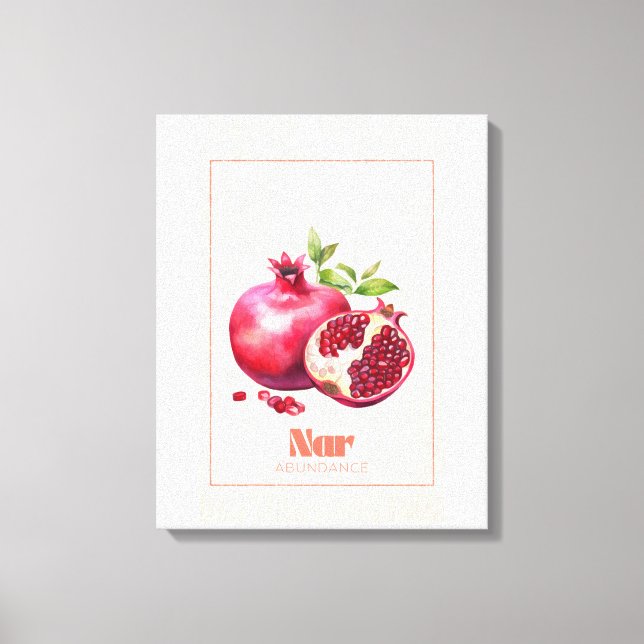 Nar Turkisk Pomegranate Överflöd Folkkonst Canvas (Framsida)