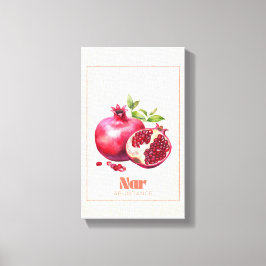 Nar Turkisk Pomegranate Överflöd Folkkonst Canvas
