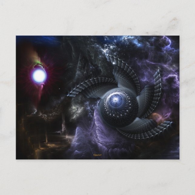 När universitetet kolliderar Fractal Art-vykort Vykort (Framsida)