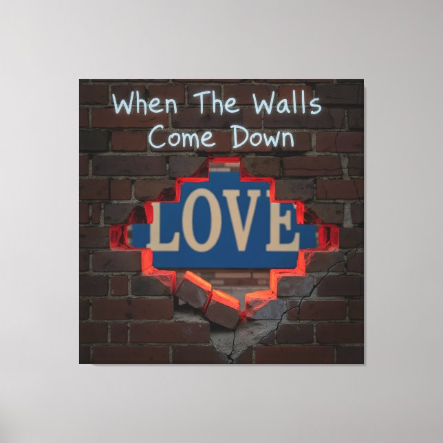 När väggarna Komar nedåt Canvastryck (Framsida)