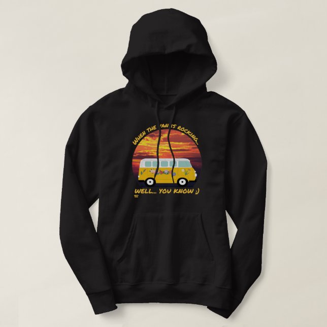 NÄR VAN ÄR ROCKING... Lustigt Fäls 4:e någonsin. Hoodie (Design framsida)