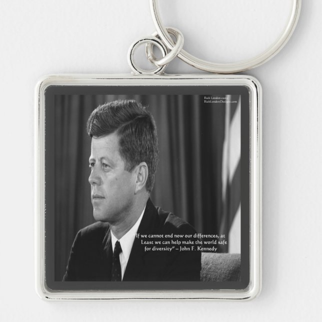 När våra interna strider upphör kommer vi att vara fyrkantig silverfärgad nyckelring (Framsidan)