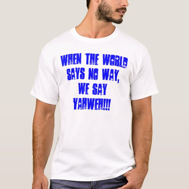 När världsnågot att säga inte långt, oss något att tee shirt (Framsida)