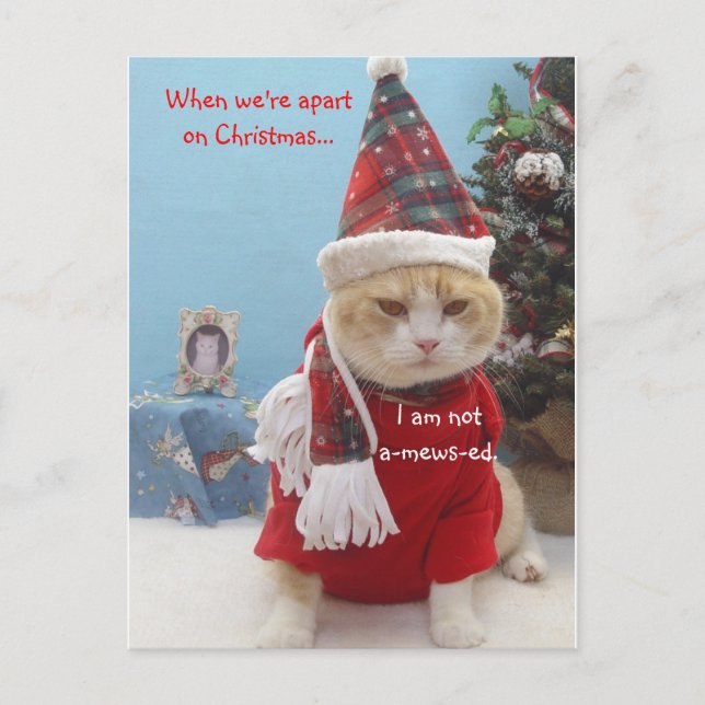 När vi är ifrån varandra på jul…,… helg vykort (Framsida)