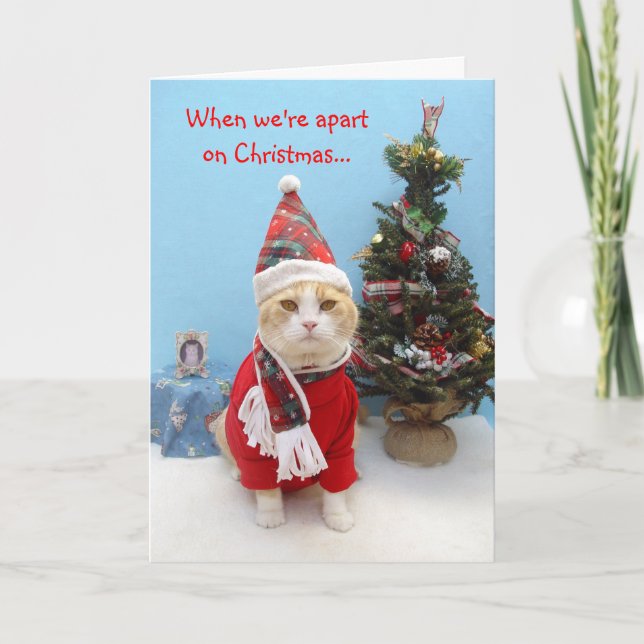 När vi är ifrån varandra på jul… helgkort (Framsida)