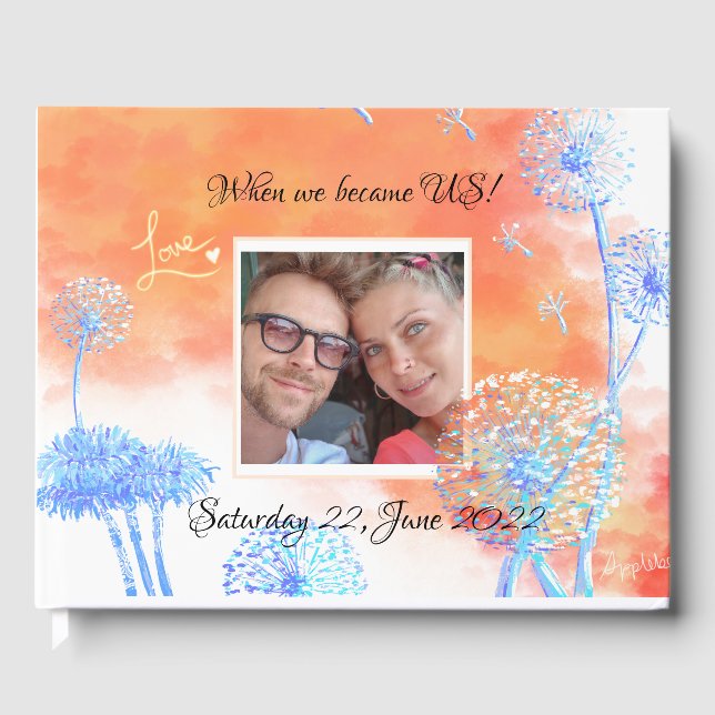 När vi blev oss Dandelion- och vattenfärgsmoln Gästböcker (Framsida)